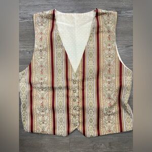 Vintage Striped Vest with Red and Gold Accents